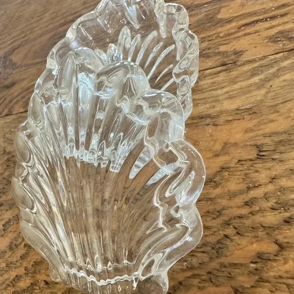 🐚Vintage Cute Shell Glass Trinket Box‎ 🐚